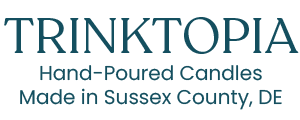 Trinktopia logo – hand-poured candle brand based in Sussex County, DE